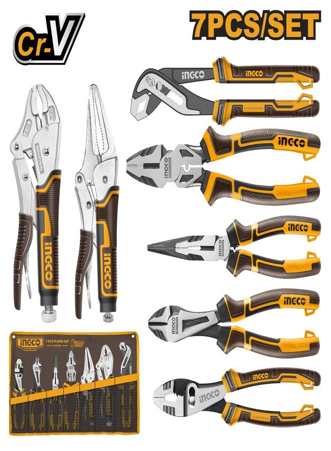 INGCO 7 Pcs Pliers Set, CR-V, Labor-saving Structural Design, Pliers, Hand tools, for Home improvement - Image 5